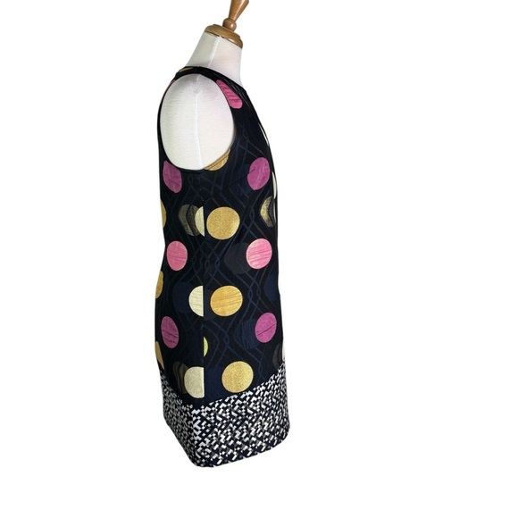 Anthropologie Maeve Tilde Metallic Polka Dot Mini Dress Navy Size S - Picture 8 of 12